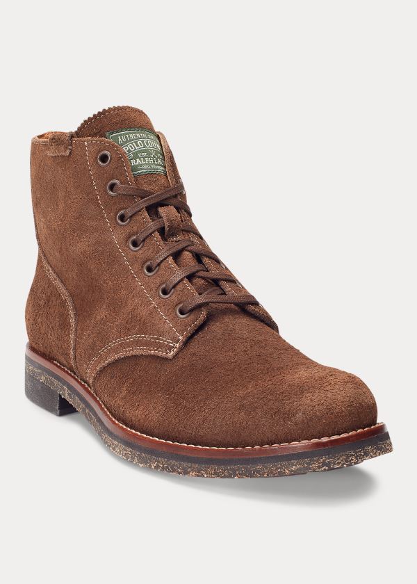 Botas Polo Ralph Lauren Hombre Chocolate Marrom - Suede Army - IJZWX6871